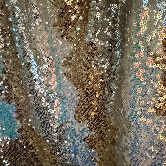 American Threads Gold and Silver Sequin Spaghetti Strap Mini Dress LG NEW YEARS - Picture 3 of 4